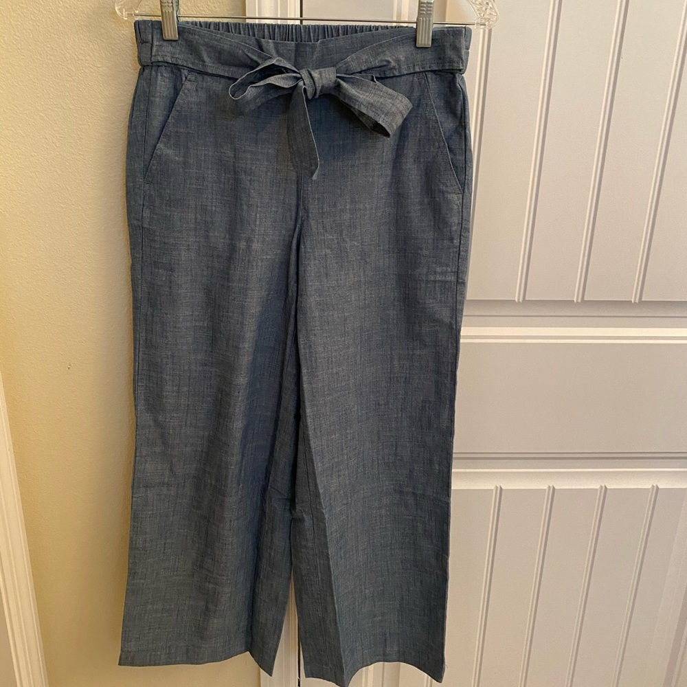 J. Crew Chambray Tie-Waist Pants size 4 NWT